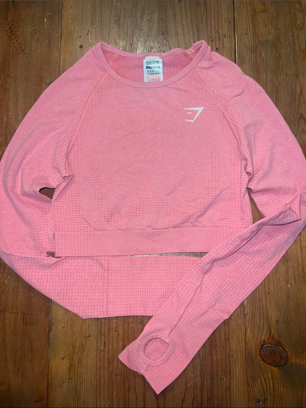 Gymshark Vital Seamless 2.0 Long Sleeve Crop Top Pink Sz S